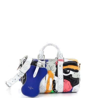 Louis Vuitton Keepall Bandouliere Bag Limited Edition Portrait Monogram Canvas: Accessories: Luggage Tag, With Strap Measurements: Height 6", Width 10", Depth 4". Condition: Pre-owned - Excellent,Brand: Louis Vuitton,Exterior Material: Canvas Coated,Style: Cross Body