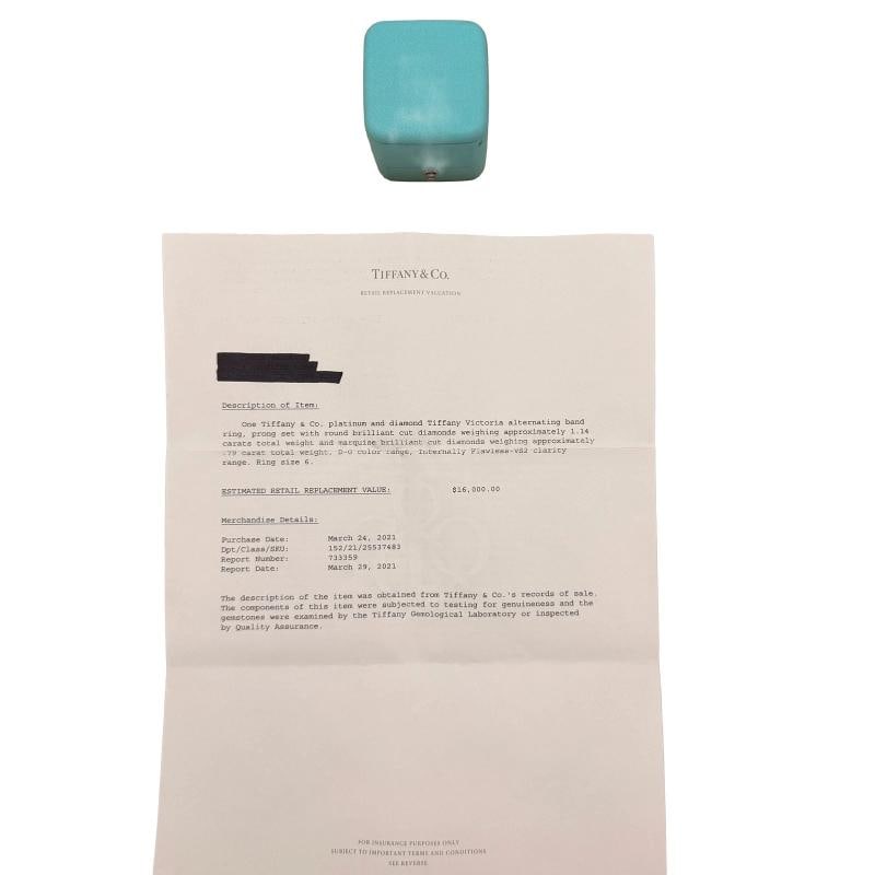 Tiffany & Co. Platinum Diamond Victoria Ring - 5