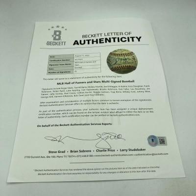 Mickey Mantle Joe DiMaggio Roger Maris Ted Williams Signed Baseball Beckett COA - 10