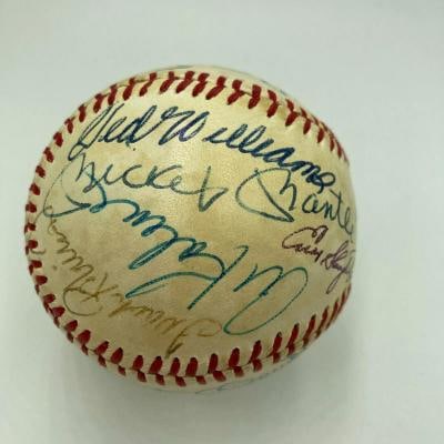 Mickey Mantle Joe DiMaggio Roger Maris Ted Williams Signed Baseball Beckett COA - 2