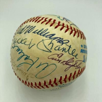 Mickey Mantle Joe DiMaggio Roger Maris Ted Williams Signed Baseball Beckett COA - 4