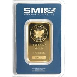 1 Troy oz Sunshine Mint Gold Bar .9999 Fine Sealed In Assay Mint Mark SI (1 of 5)