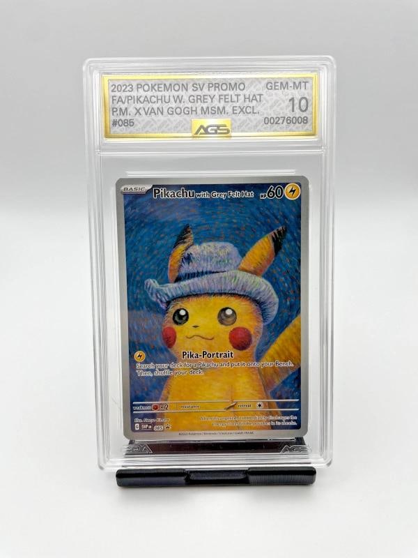 AGS 10 Gem Mint Pikachu with Grey Felt Hat 085 Scarlet & Violet Promo Pokemon (1 of 3)