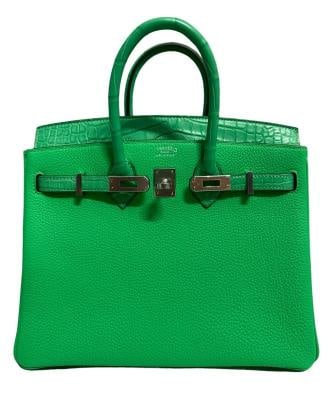 Hermes Birkin 25 Touch Vert Comics Green Togo and Alligator Palladium New 2023 - 3