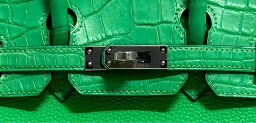 Hermes Birkin 25 Touch Vert Comics Green Togo and Alligator Palladium New 2023 - 5