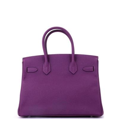 Hermes Birkin Handbag Purple Epsom with Palladium Hardware 30 - 3