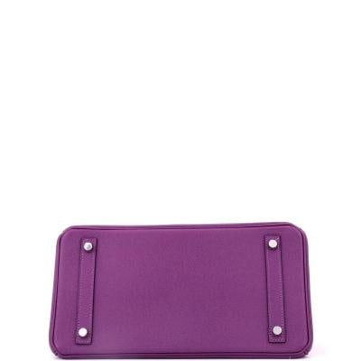 Hermes Birkin Handbag Purple Epsom with Palladium Hardware 30 - 4