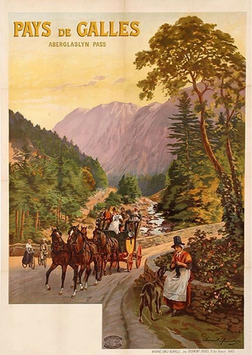 Original Vintage Poster - Aunston - Wales - Aberglaslyn Pass-Great Britain-1910: Condition: Used: An item that has been used previously. See the sellerÃ¢â‚¬â„¢s listing for full details and description of any imperfections. ,Artist: Aunsto
