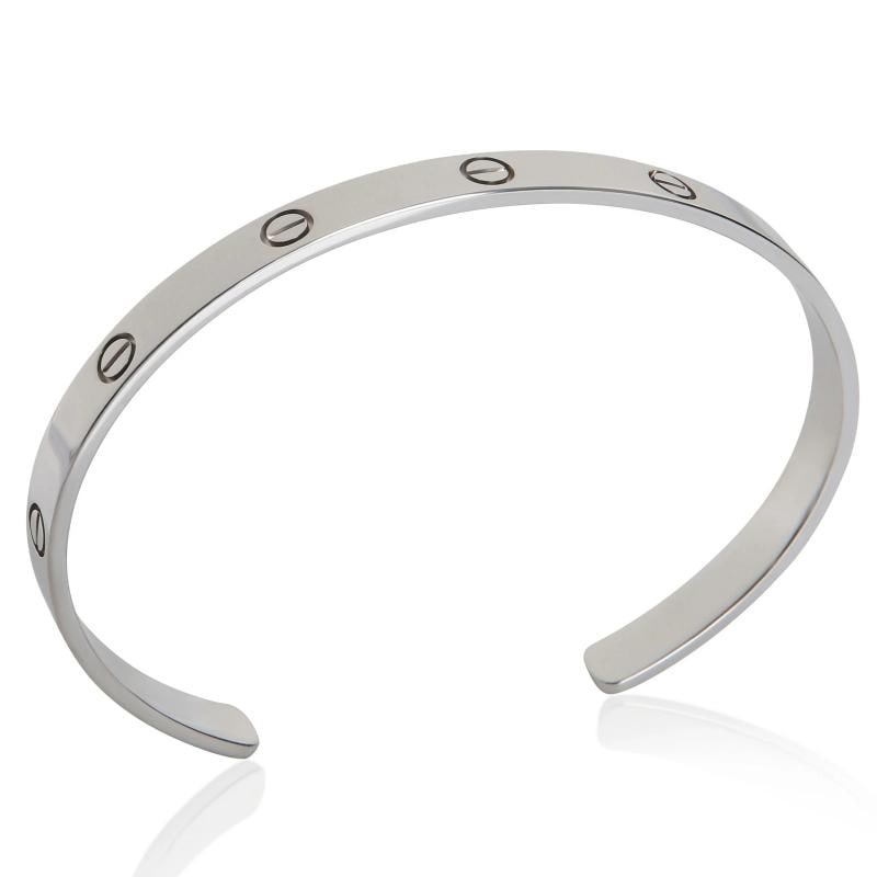 Cartier White Gold Love Cuff Bracelet - 4