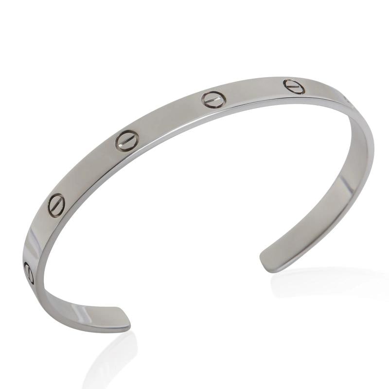 Cartier White Gold Love Cuff Bracelet - 5