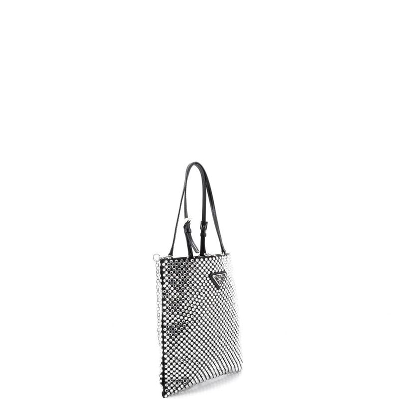 Prada Convertible Open Tote Crystal Embellished Satin Mini - 2