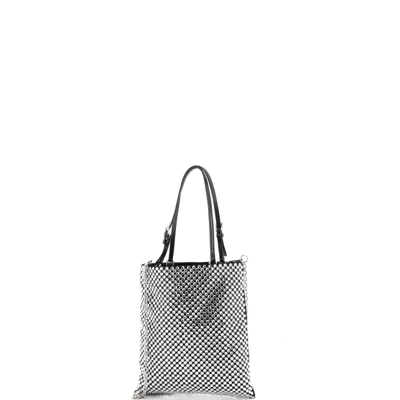 Prada Convertible Open Tote Crystal Embellished Satin Mini - 3
