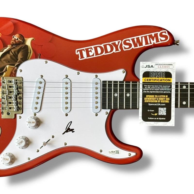 Teddy Swims Signed Guitar Custom Graphics JSA COA I've Tried Everything But - 2