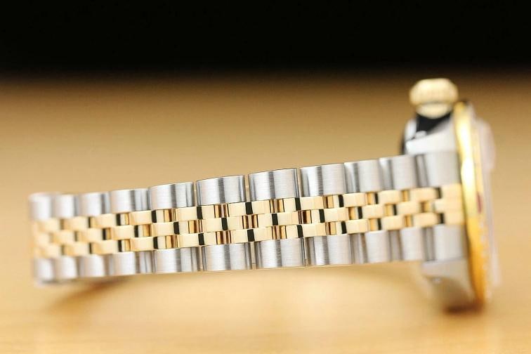 ROLEX LADIES DATEJUST 69173 PINK DIAL 18K YELLOW GOLD DIAMOND RUBY STEEL WATCH - 8