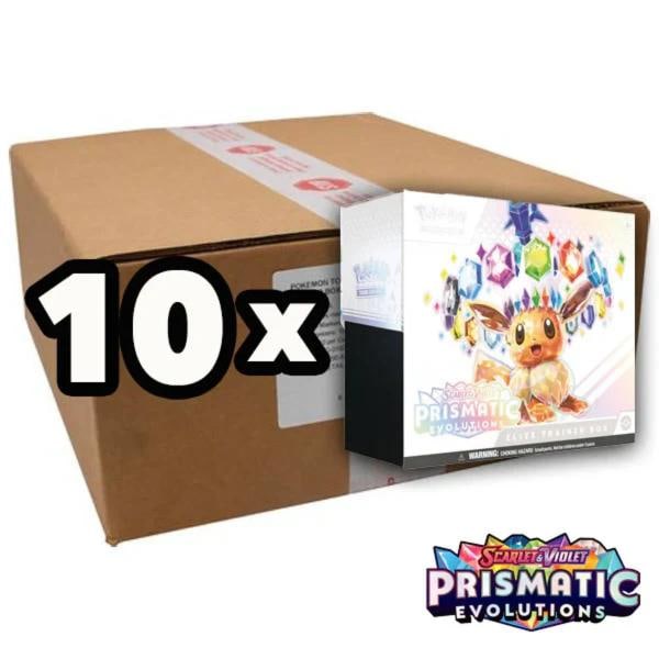 1 box of Pokemon TCG Prismatic Evolutions Case of 10x Sealed Elite Trainer Box ETB: Condition: New/Factory Sealed: A brand-new, unused, unopened, undamaged item (including handmade items). See the seller's listing for full details. ,Card Size: Standard,Autographed: No,Set: Prismatic