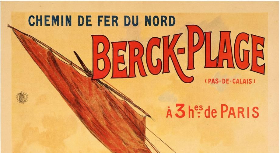 Original Travel Poste, Tauzin, Berck Beach, Fishing, Hunting, Sailboat, 1905 - 2