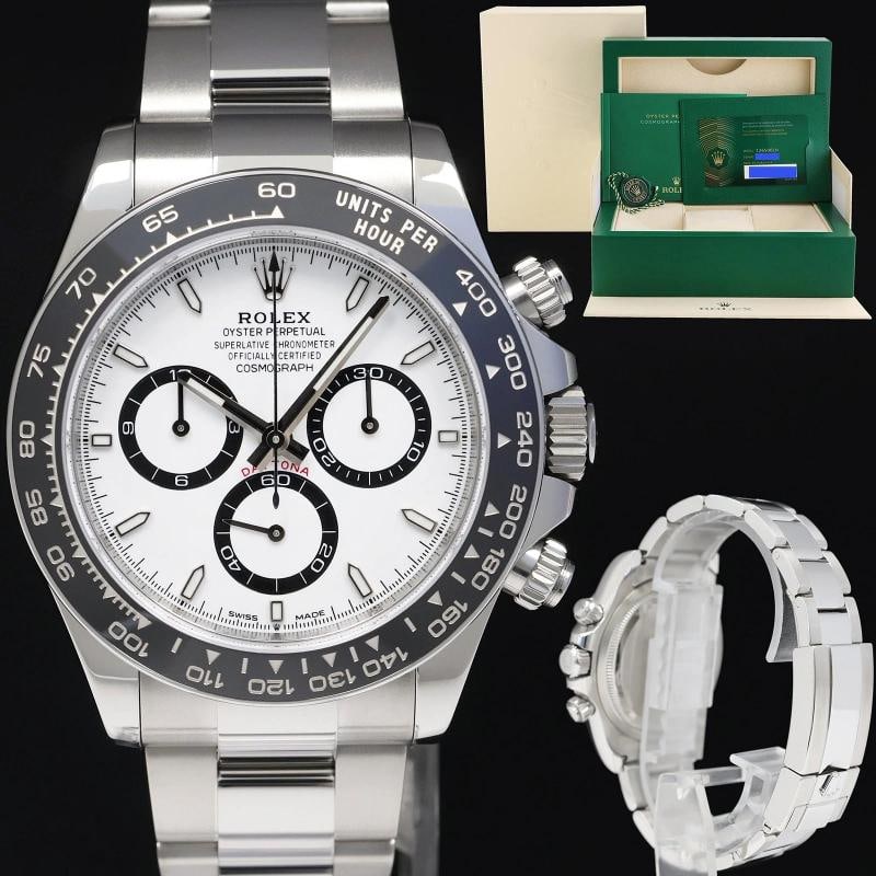2025 NEW PAPERS Rolex Daytona 126500LN White Panda Ceramic Steel Watch Box: Brand Rolex (Guaranteed Authentic) Model Daytona Cosmograph Reference Number 126500LN Serial Number Random Serial Gender Men's Metal Stainless Steel Case Size 40.00mm Wrist Size This watch will