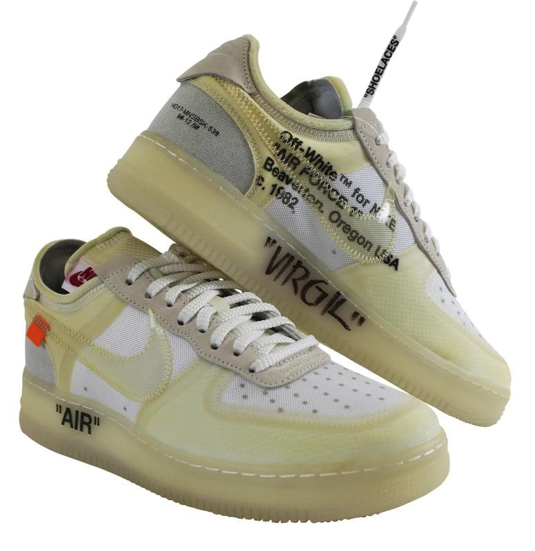 Virgil Abloh Signed 2017 Nike Off White Air Force 1 Low "The Ten" Shoes BAS LOA (1 of 9)