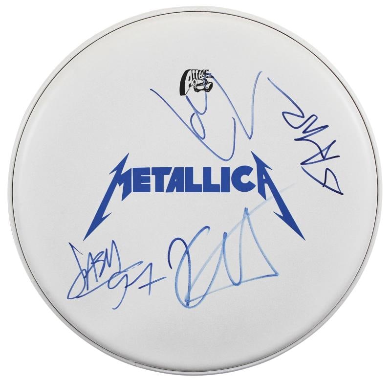 Metallica (4) Hetfield, Ulrich, Hammett +1 Signed 15 Inch Drum Head BAS #AD04336 (1 of 3)