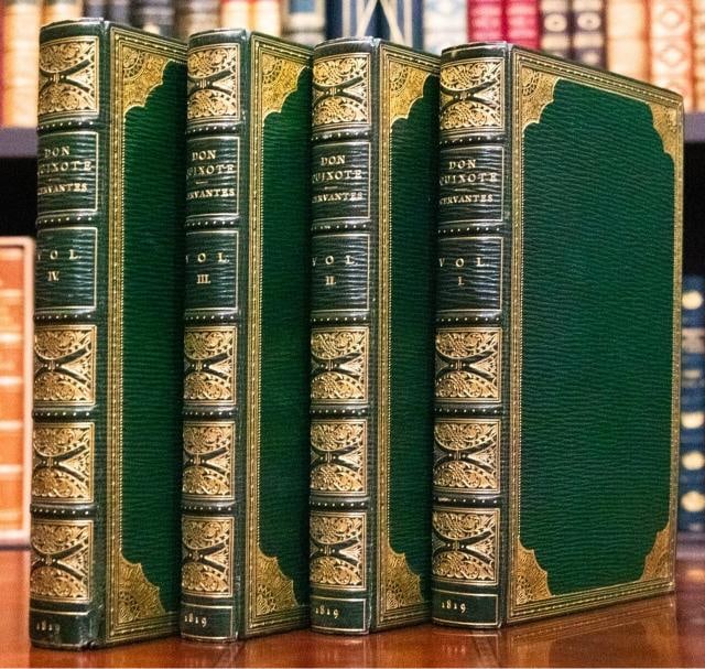 1819 DON QUIXOTE DE LA MANCHA Color Plates Fine Leather Bindings 207 Years Old (1 of 20)