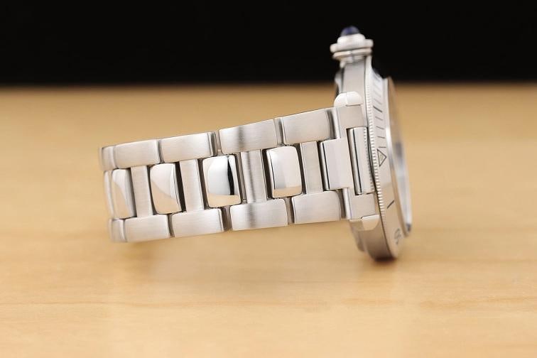 CARTIER PASHA MENS W3101755 38MM GUILLOCHE GRAY DIAL STAINLESS STEEL WATCH - 10