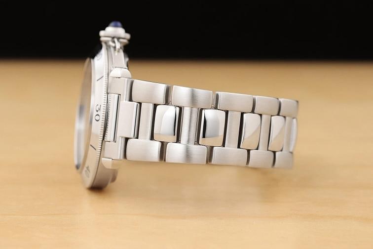 CARTIER PASHA MENS W3101755 38MM GUILLOCHE GRAY DIAL STAINLESS STEEL WATCH - 5