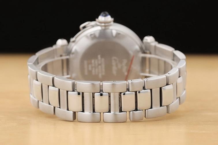 CARTIER PASHA MENS W3101755 38MM GUILLOCHE GRAY DIAL STAINLESS STEEL WATCH - 8