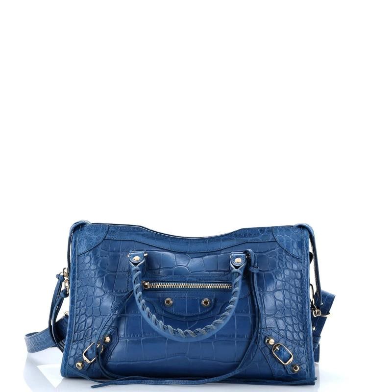 Balenciaga City Classic Studs Bag Crocodile Embossed Leather Small (1 of 6)