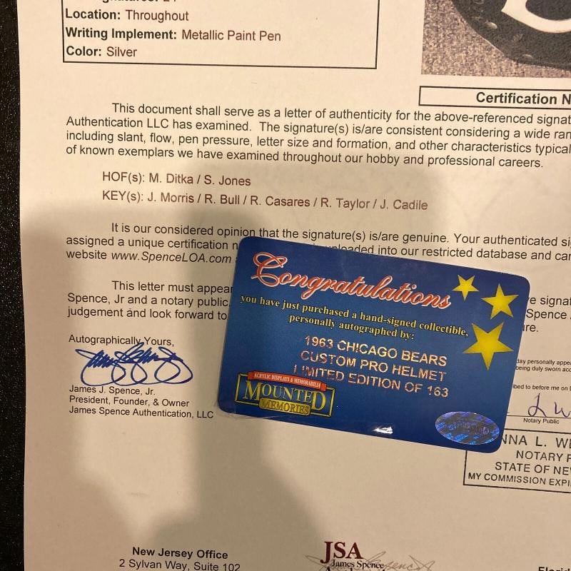 1963 Chicago Bears Super Bowl Champs Team Signed Full Size Helmet With JSA COA - 11