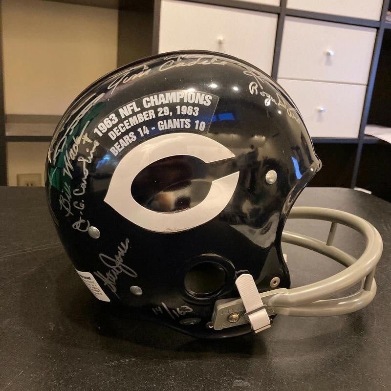 1963 Chicago Bears Super Bowl Champs Team Signed Full Size Helmet With JSA COA - 3