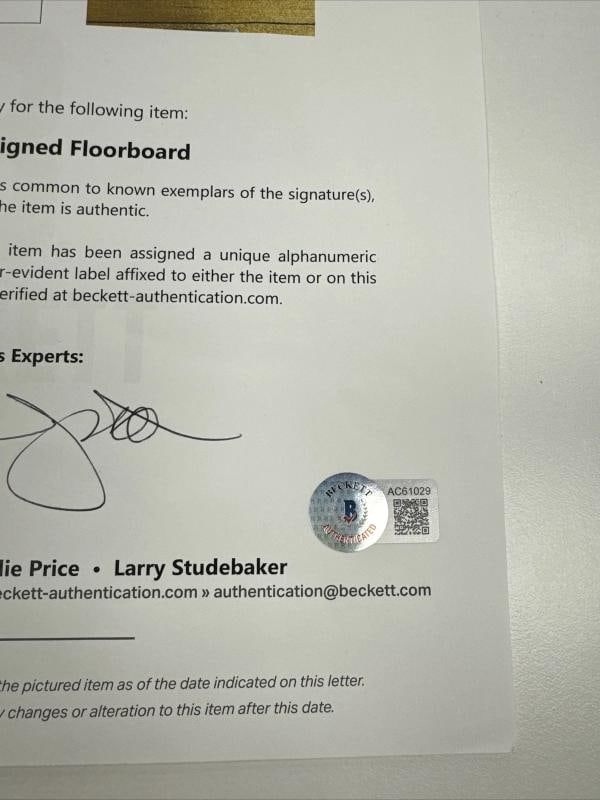 Wilt Chamberlain Signed Original Lakers Forum Basketball Court Floor Beckett COA - 4