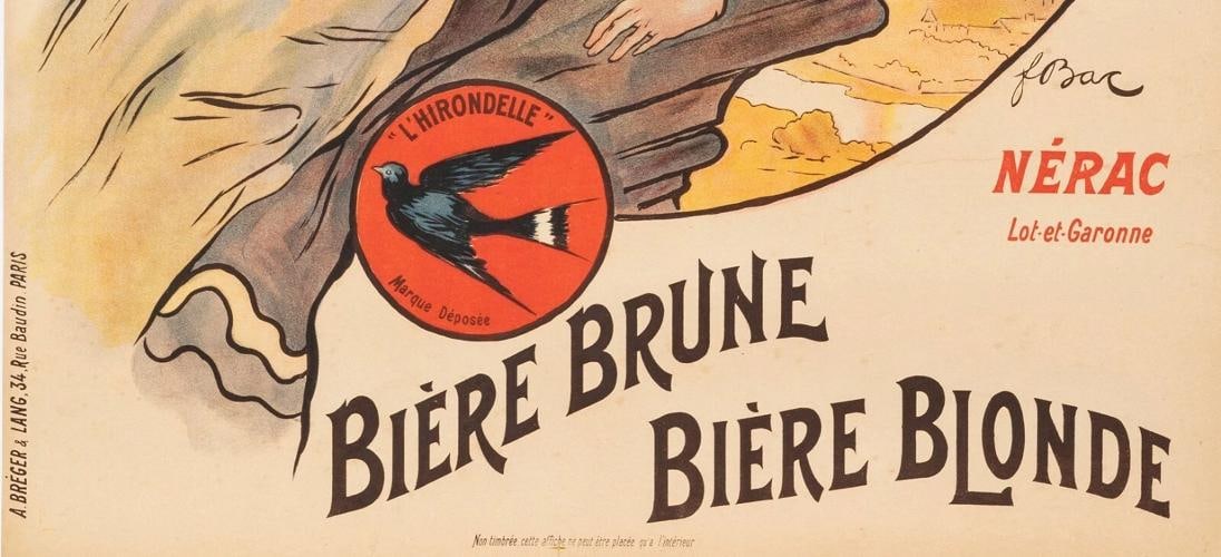 Original Vintage Poster - F. Bac - Laubenheimer Brewery - Beer - Swallow - 1908 - 3