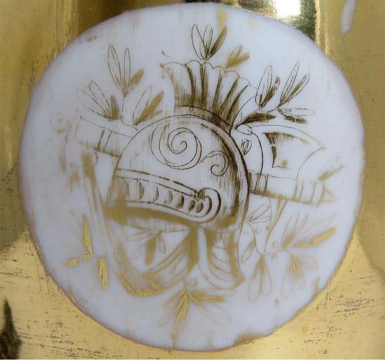 c1830s Fantastic Pair Paris Porcelain Gilt Hand Painted Grecian Urns - 5