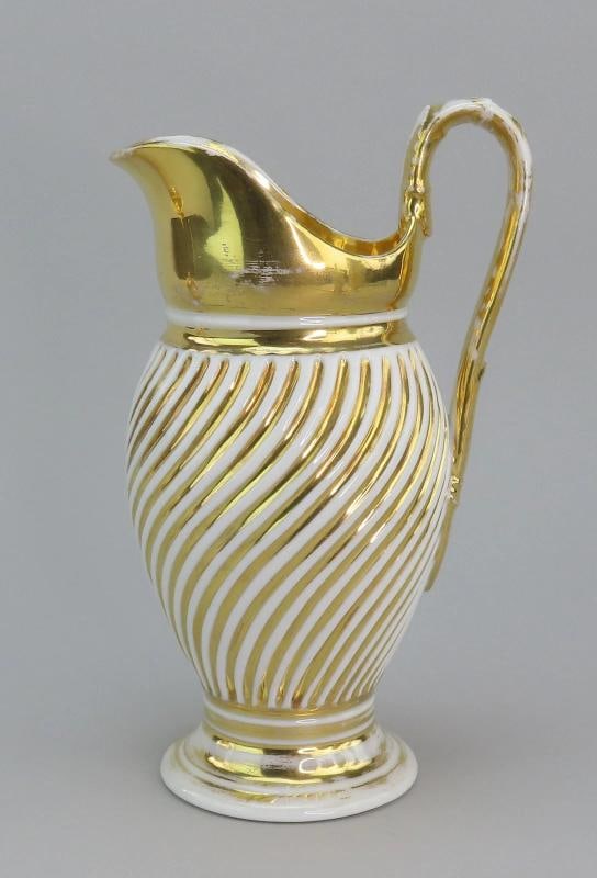 Excellent c1820s 22pc French Gilt Swirl Tea Set Cups Saucers More - 4