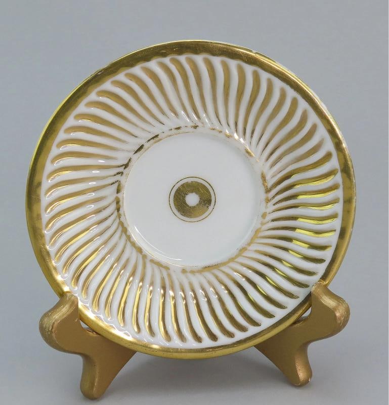 Excellent c1820s 22pc French Gilt Swirl Tea Set Cups Saucers More - 7