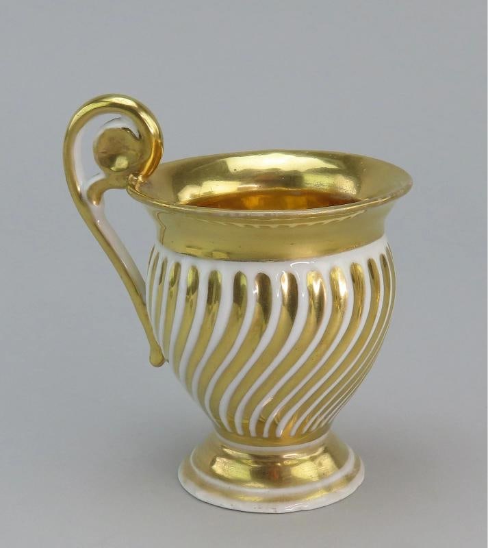 Excellent c1820s 22pc French Gilt Swirl Tea Set Cups Saucers More - 8