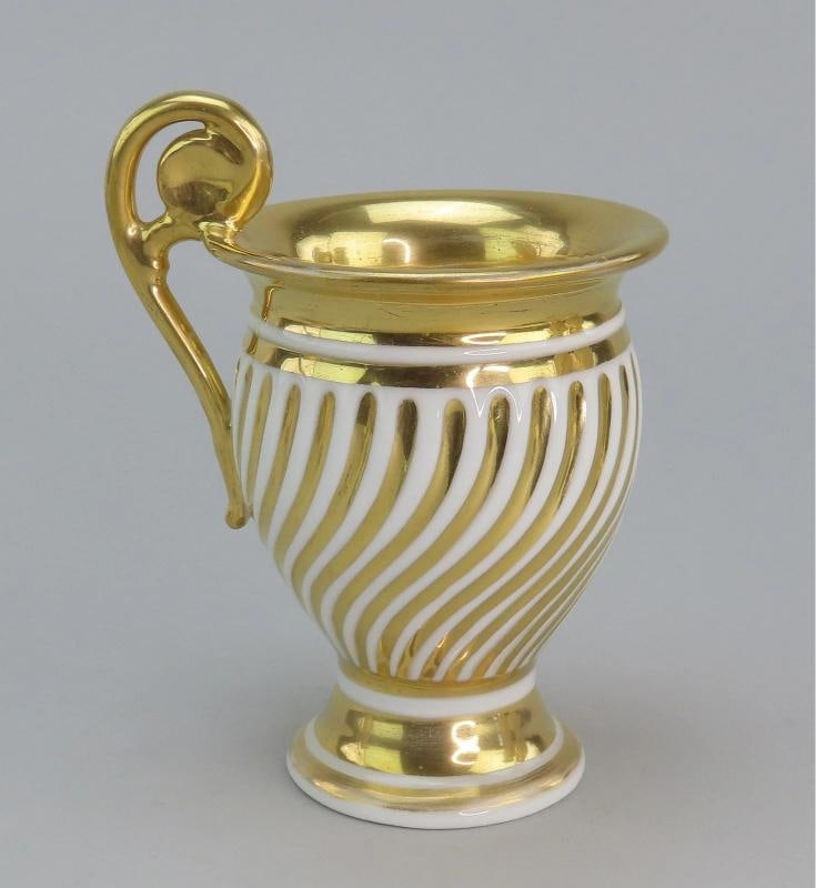 Excellent c1820s 22pc French Gilt Swirl Tea Set Cups Saucers More - 9