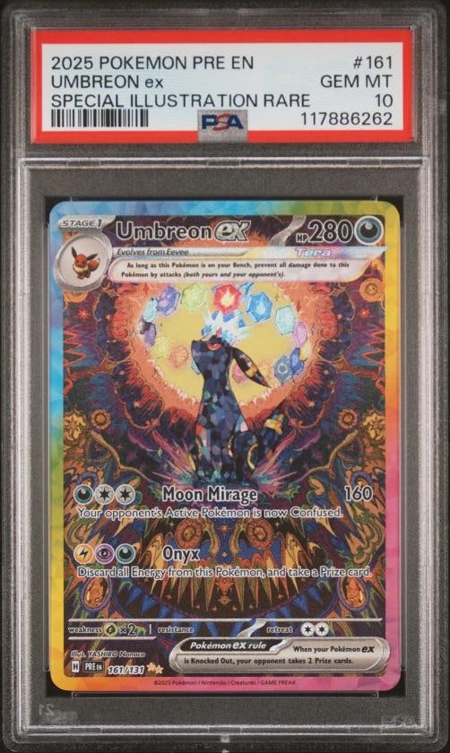 2025 POKEMON PRE EN-PRISMATIC EVOLUTIONS #161 UMBREON EX PSA 10: Condition: Graded - PSA 10: Professionally graded ,Graded: Yes,Set: 2025 POKEMON PRE EN-PRISMATIC EVOLUTIONS,Game: PokÃƒÂ©mon TCG,Character: UMBREON EX,Card Name: UMBREON EX,Grade: