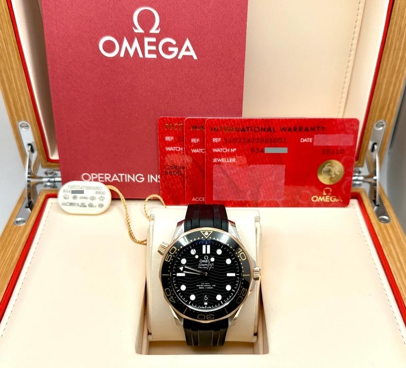 Omega Seamaster Diver 300M 210.22.42.20.01.002 18K Sedna Gold Steel Box Paper (1 of 8)