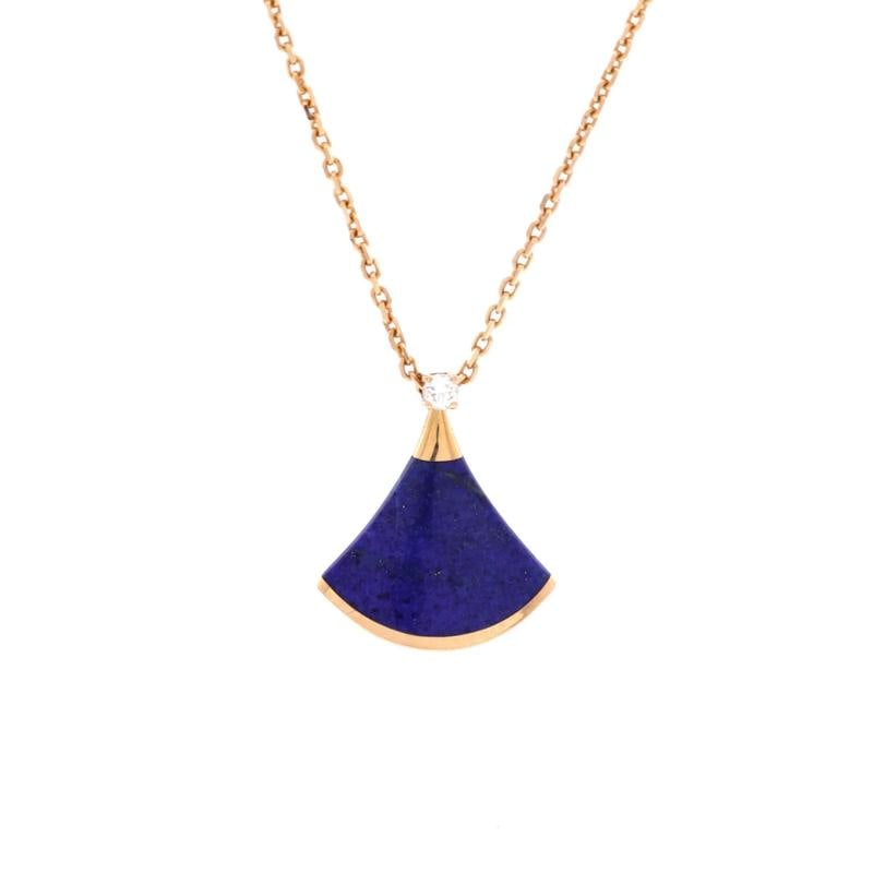 Bvlgari Divas' Dream Pendant Necklace 18K Rose Gold with Lapis Lazuli: Measurements: Pendant Length: 16.00 mm, Pendant Width: 13.85 mm . Condition: Pre-owned - Good,Brand: Bvlgari,Main Stone: Diamond,Metal: 18K Yellow Gold,Metal Purity: 18K,Style: Pendant,Type: