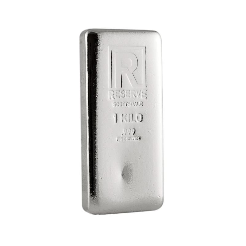 1 Kilo .999 Silver Bar RESERVE (Type I) - Cast Silver Bullion Bar #A213 (1 of 6)