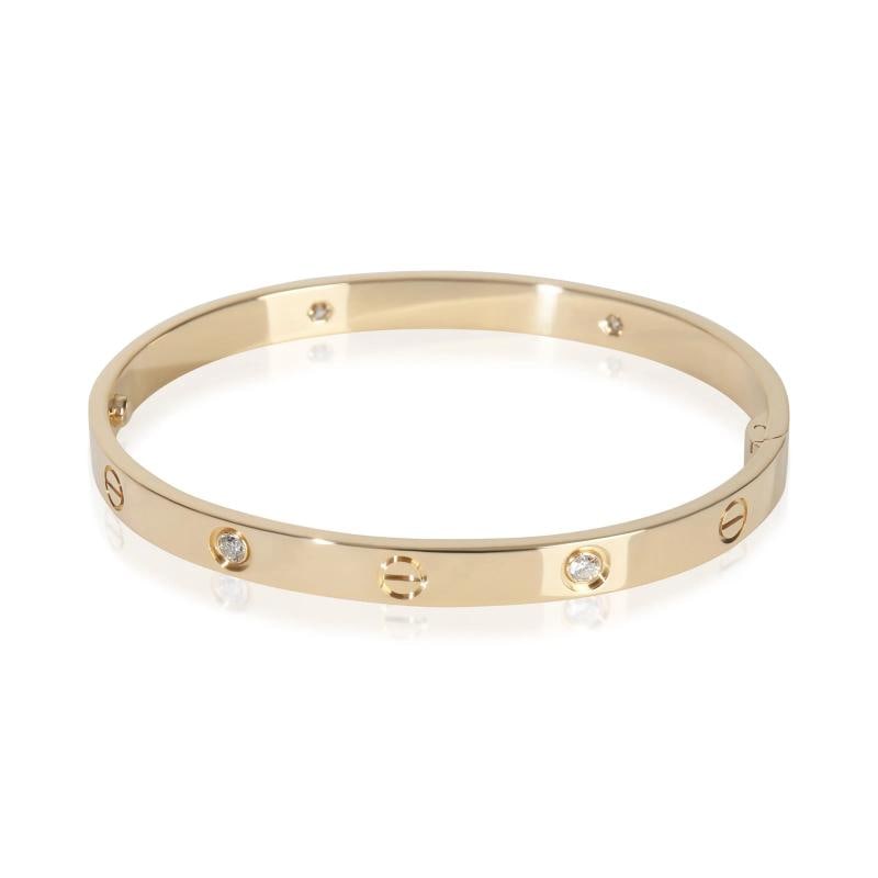 Cartier Yellow Gold Diamond Love Single Screw Closure Bracelet - 3
