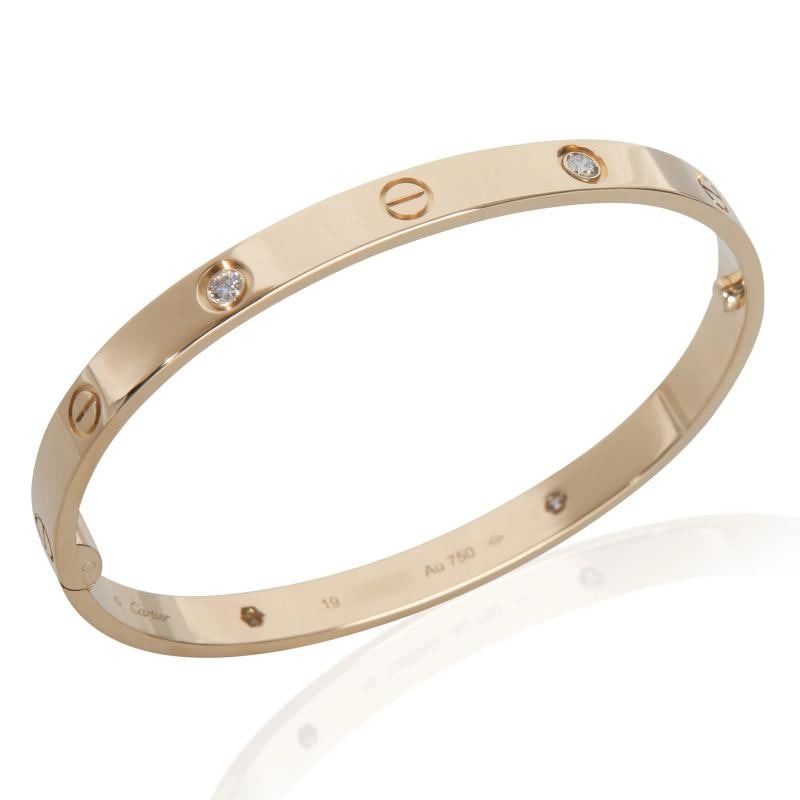 Cartier Yellow Gold Diamond Love Single Screw Closure Bracelet - 4