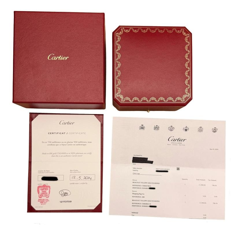 Cartier Yellow Gold Diamond Love Single Screw Closure Bracelet - 5