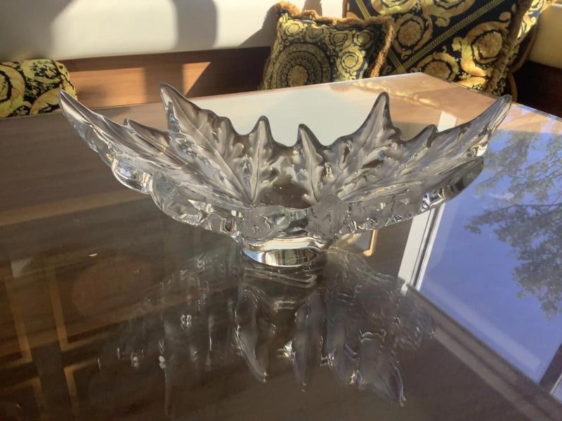 Lalique Crystal Jardiniere Champs-Elysees7 1/2 inches tall by 18 inches wide (1 of 19)