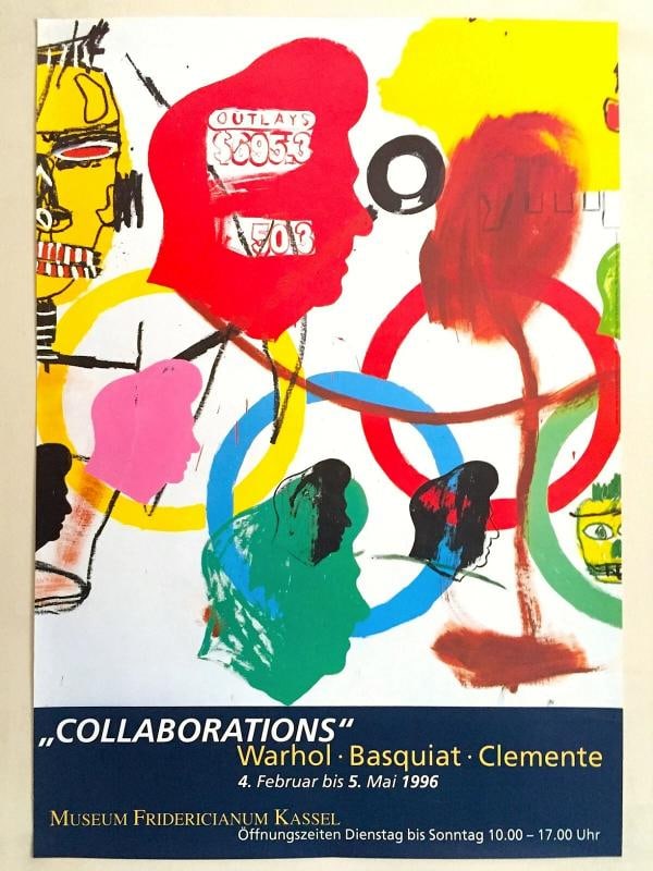 JEAN MICHEL BASQUIAT & ANDY WARHOL LITHOGRAPH PRINT EXBTN POSTER "OLYMPICS" 1984~(23" W X 33" H) (1 of 10)
