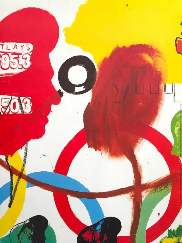 JEAN MICHEL BASQUIAT & ANDY WARHOL LITHOGRAPH PRINT EXBTN POSTER "OLYMPICS" 1984~(23" W X 33" H) - 6