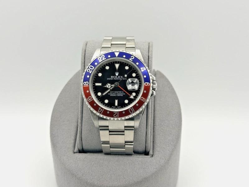 2002 Rolex GMT Master II Pepsi 16710 40mm Red Blue Bezel Stainless Steel (1 of 10)