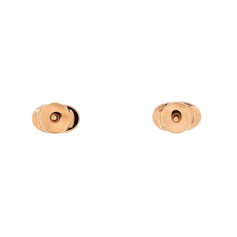 Hermes Chaine d'Ancre Contour Stud Earrings 18K Rose Gold and Diamonds - 3