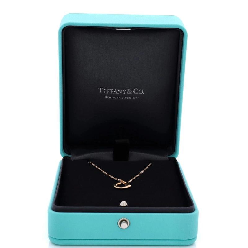 Tiffany & Co. Elsa Peretti Open Heart Pendant Necklace 18K Rose Gold 11mm - 2